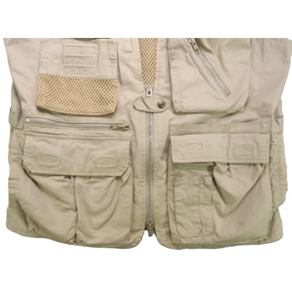 VTG Banana Republic Safari Travel Photojournalist Utility Vest Cotton Medium 90s